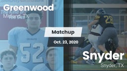 Matchup: Greenwood High vs. Snyder  2020