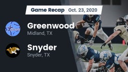 Recap: Greenwood   vs. Snyder  2020