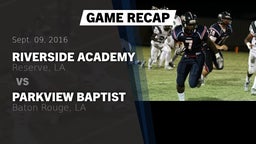 Recap: Riverside Academy vs. Parkview Baptist  2016