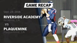 Recap: Riverside Academy vs. Plaquemine  2016