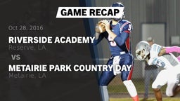 Recap: Riverside Academy vs. Metairie Park Country Day  2016
