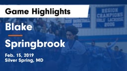 Blake  vs Springbrook  Game Highlights - Feb. 15, 2019