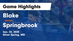Blake  vs Springbrook  Game Highlights - Jan. 24, 2020