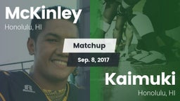 Matchup: McKinley  vs. Kaimuki  2017