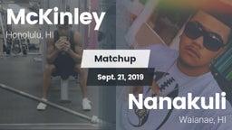 Matchup: McKinley  vs. Nanakuli  2019