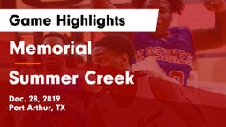 Memorial  vs Summer Creek  Game Highlights - Dec. 28, 2019