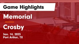 Memorial  vs Crosby  Game Highlights - Jan. 14, 2023