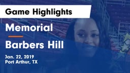 Memorial  vs Barbers Hill Game Highlights - Jan. 22, 2019
