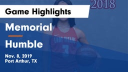 Memorial  vs Humble  Game Highlights - Nov. 8, 2019