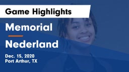 Memorial  vs Nederland  Game Highlights - Dec. 15, 2020