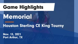 Memorial  vs Houston Sterling CE King Tourny Game Highlights - Nov. 13, 2021