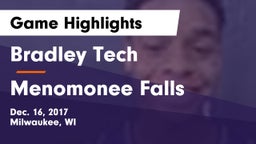 Bradley Tech  vs Menomonee Falls  Game Highlights - Dec. 16, 2017