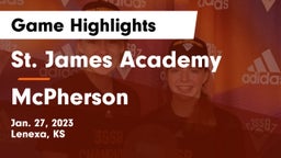 St. James Academy  vs McPherson  Game Highlights - Jan. 27, 2023