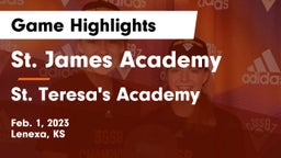 St. James Academy  vs St. Teresa's Academy  Game Highlights - Feb. 1, 2023