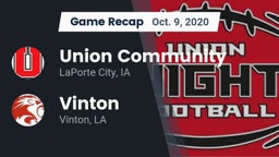 Recap: Union Community  vs. Vinton  2020