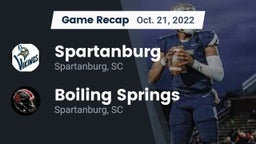 Recap: Spartanburg  vs. Boiling Springs  2022