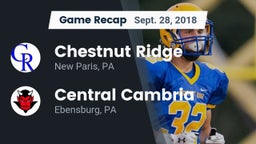 Recap: Chestnut Ridge  vs. Central Cambria  2018