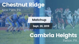 Matchup: Chestnut Ridge High vs. Cambria Heights  2019