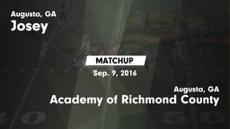 Matchup: Josey  vs. Academy of Richmond County  2016