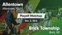 Matchup: Allentown High vs. Brick Township  2016