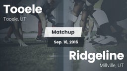 Matchup: Tooele  vs. Ridgeline  2016