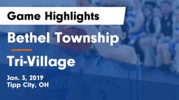Bethel Township  vs Tri-Village  Game Highlights - Jan. 3, 2019