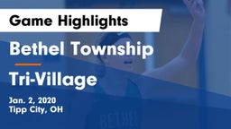 Bethel Township  vs Tri-Village  Game Highlights - Jan. 2, 2020