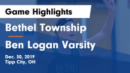 Bethel Township  vs Ben Logan Varsity Game Highlights - Dec. 30, 2019