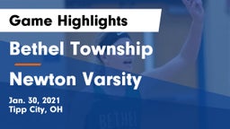 Bethel Township  vs Newton Varsity Game Highlights - Jan. 30, 2021