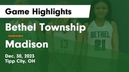 Bethel Township  vs Madison  Game Highlights - Dec. 30, 2023