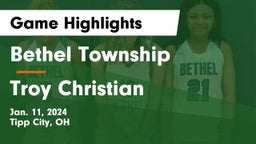 Bethel Township  vs Troy Christian  Game Highlights - Jan. 11, 2024
