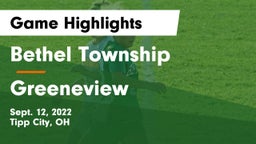 Bethel Township  vs Greeneview  Game Highlights - Sept. 12, 2022