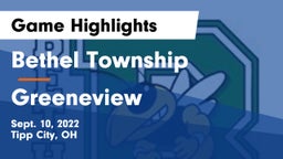 Bethel Township  vs Greeneview  Game Highlights - Sept. 10, 2022