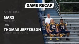 Recap: Mars  vs. Thomas Jefferson  2016