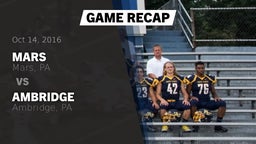 Recap: Mars  vs. Ambridge  2016