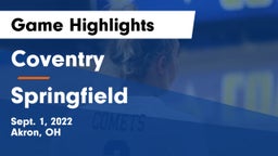 Coventry  vs Springfield  Game Highlights - Sept. 1, 2022