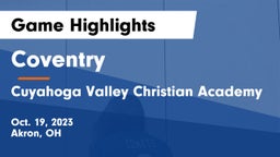 Coventry  vs Cuyahoga Valley Christian Academy  Game Highlights - Oct. 19, 2023