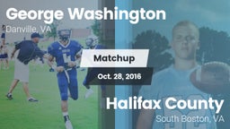 Matchup: George Washington vs. Halifax County  2016