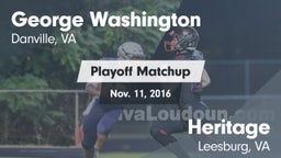 Matchup: George Washington vs. Heritage  2016