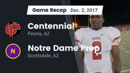 Recap: Centennial  vs. Notre Dame Prep  2017