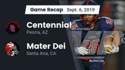 Recap: Centennial  vs. Mater Dei  2019