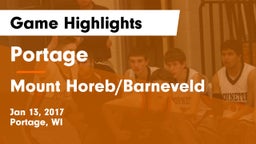 Portage  vs Mount Horeb/Barneveld  Game Highlights - Jan 13, 2017