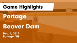 Portage  vs Beaver Dam  Game Highlights - Dec. 1, 2017