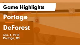 Portage  vs DeForest  Game Highlights - Jan. 4, 2018