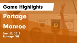 Portage  vs Monroe  Game Highlights - Jan. 20, 2018