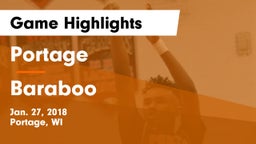 Portage  vs Baraboo  Game Highlights - Jan. 27, 2018