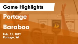 Portage  vs Baraboo  Game Highlights - Feb. 11, 2019