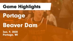 Portage  vs Beaver Dam  Game Highlights - Jan. 9, 2020