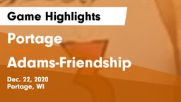 Portage  vs Adams-Friendship  Game Highlights - Dec. 22, 2020