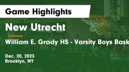 New Utrecht  vs William E. Grady HS - Varsity Boys Basketball - Brooklyn, NY Game Highlights - Dec. 20, 2023
